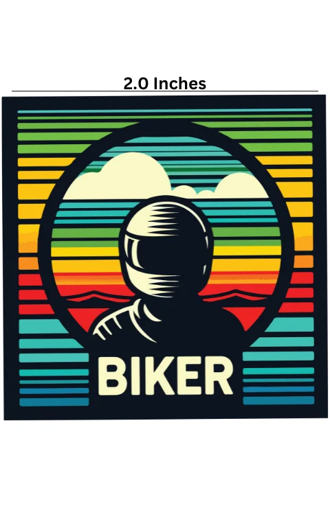 Biker Universal Sticker | Made In Premium Gloss Vinyl With FPF(Fade Protection Film), Water Proof, Precut Sticker, Pack Of 1